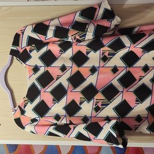 Multi-colored pink black dress